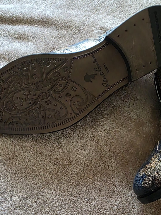 Robert Graham Men’s Black & Gold Brogue Leather Dress Shoes main image 4